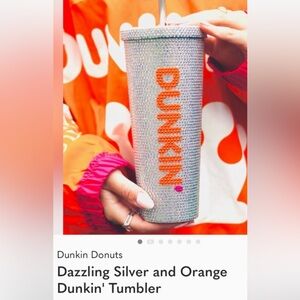 Dunkin’ Donuts Silver Rhinestone sparkly Bling,holidayTumbler( 24oz)holiday 🎁